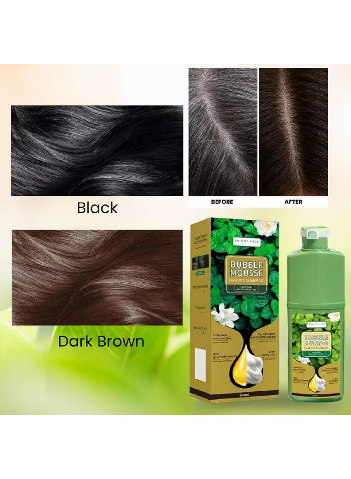 Long-Lasting Bubble Mousse Hair Dye Shampoo – Convenient At-Home Hair Coloring Solution hair a fresh and polished look with this easy-to-apply bubble mousse hair dye shampoo. Designed for convenient home use, it helps conceal gray hair while providing vibrant-looking color and a smooth finish.-4-4