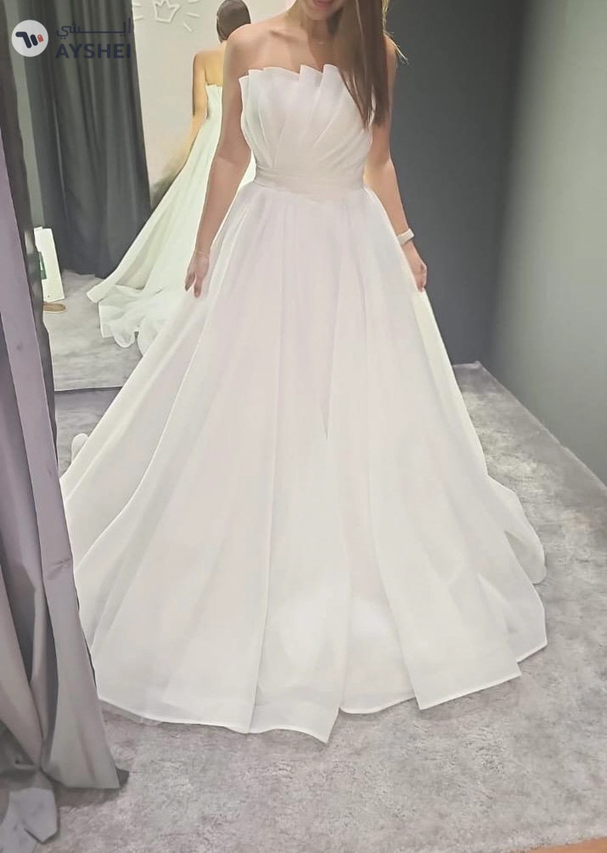 Elegant Wedding dress made from finest organza for sale-1-1