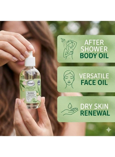 Balea Natural Beauty Rose & Sunflower Nourishing Skin Oil Give your daily skincare routine a botanical touch with this nourishing Balea oil. Featuring rose extract and sunflower oil, it helps condition dry-looking skin and leaves a soft, comfortable, beautifully smooth finish.-6