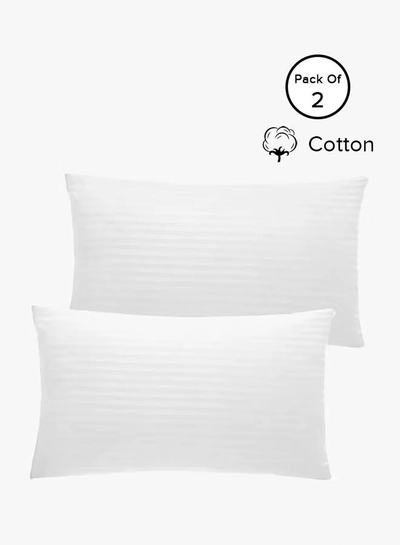 Comfy 2-Piece Sound Sleep Hotel Hypoallergenic Soft Bed Gel Extra Fiber Stripped Pillow Set-0