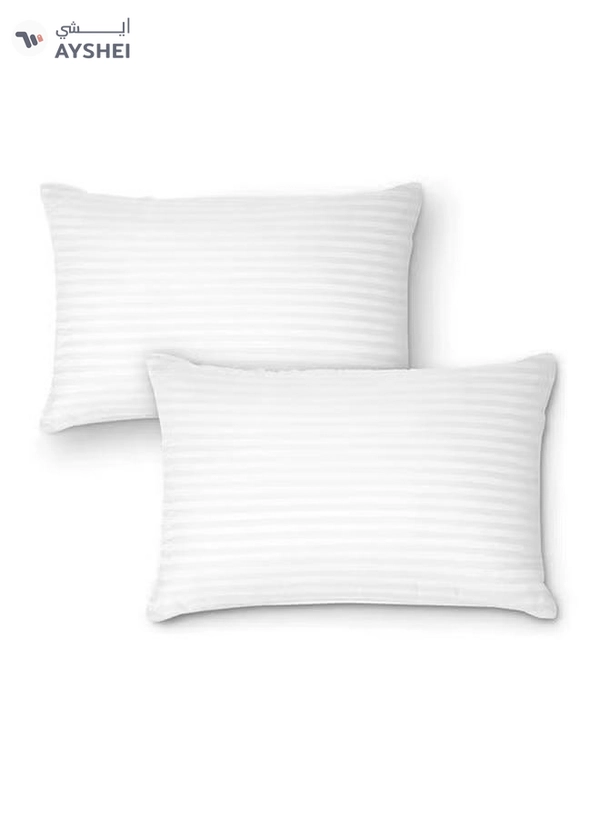 Comfy 2-Piece Sound Sleep Hotel Hypoallergenic Soft Bed Gel Extra Fiber Stripped Pillow Set