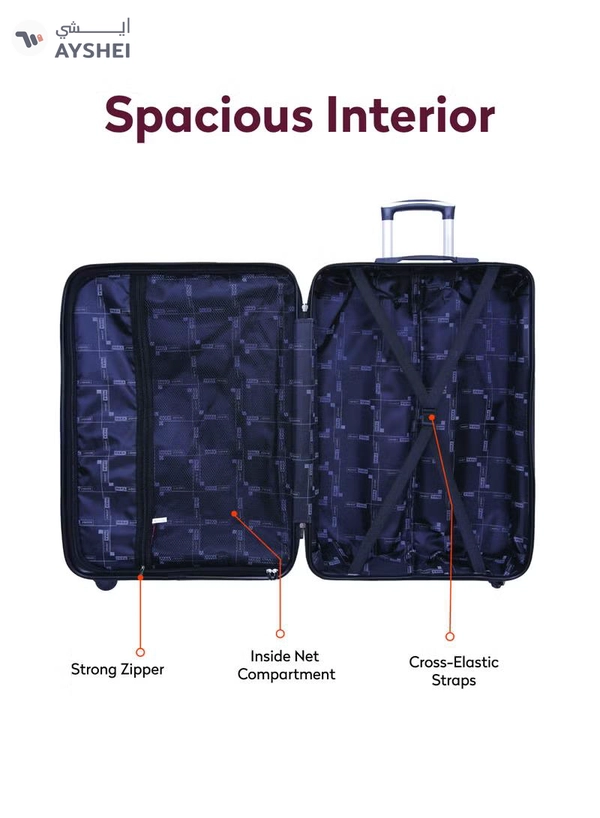 PARAJOHN Hard Case Luggage Trolley for Unisex ABS Lightweight Travel Bag 4 Double Wheeled Suitcase