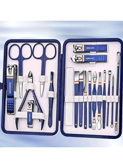 ORiTi 19 pcs Complete Pedicure Kit for Men and Women Includes Nail Scissors Clippers Ear Spoon -4