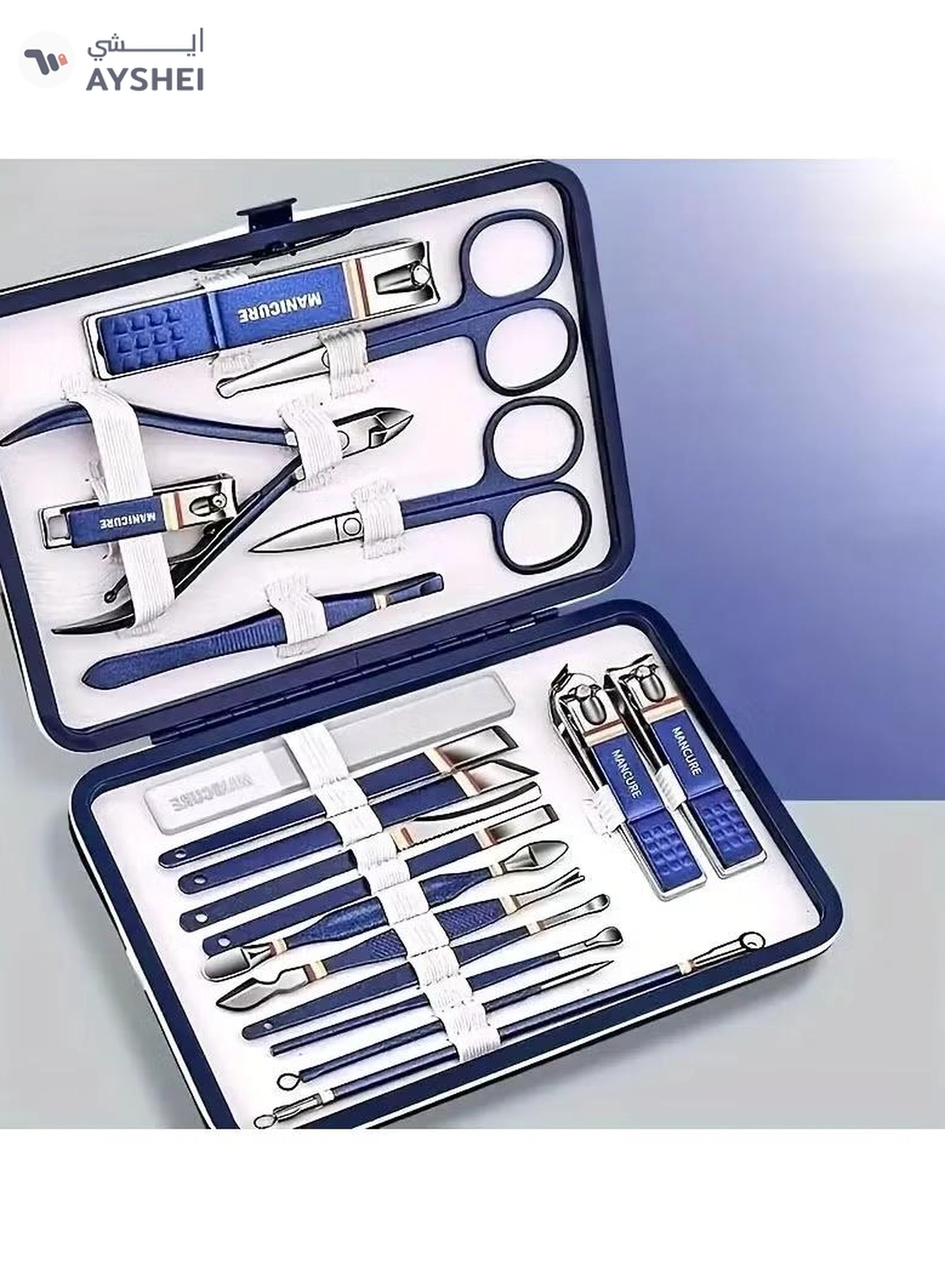 ORiTi 19 pcs Complete Pedicure Kit for Men and Women Includes Nail Scissors Clippers Ear Spoon -1-1