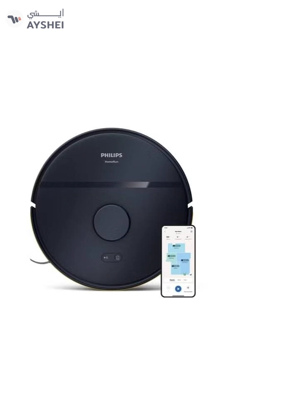 Philips Vacuum and Mop Robot HomeRun 2000 Series - Up to 120 min Runtime, Suction Power 6000 Pa, HomeRun App Enabled, LDS Radar 15 W XU2000/10 Navy
