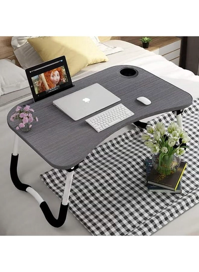 MODERN HOME Foldable Laptop Table With Cup Holder Combination Material Multicolour 40.5 x 60 x 5.5cm-1