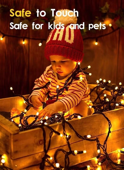 Eworld Warm White String Lights, 50 Meters with 450 LEDs, Battery-Powered for Eid, Weddings, Parties-1