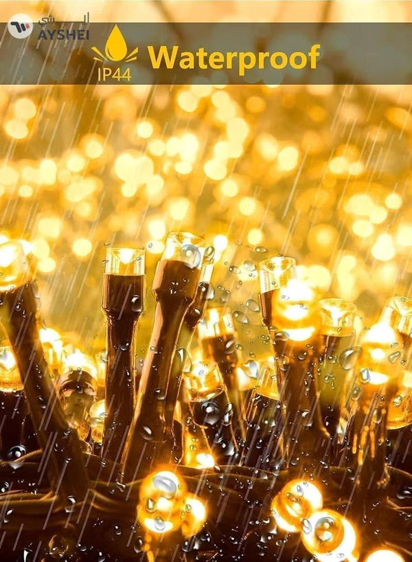 Eworld Warm White String Lights, 50 Meters with 450 LEDs, Battery-Powered for Eid, Weddings, Parties