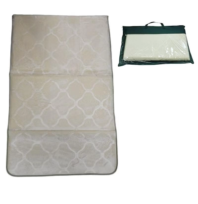 Yuwell Foldable Prayer Mat with Back Support & Carrying Bag, 2-in-1 Prayer Rug Sajadah, Anti-Slip Islamic Salah Mat Soft Velvet Mat 110×65CM for Men & Women, Portable Ramadan & Eid Gift Beige-0
