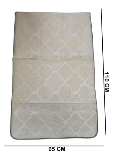 Yuwell Foldable Prayer Mat with Back Support & Carrying Bag, 2-in-1 Prayer Rug Sajadah, Anti-Slip Islamic Salah Mat Soft Velvet Mat 110×65CM for Men & Women, Portable Ramadan & Eid Gift Beige-6