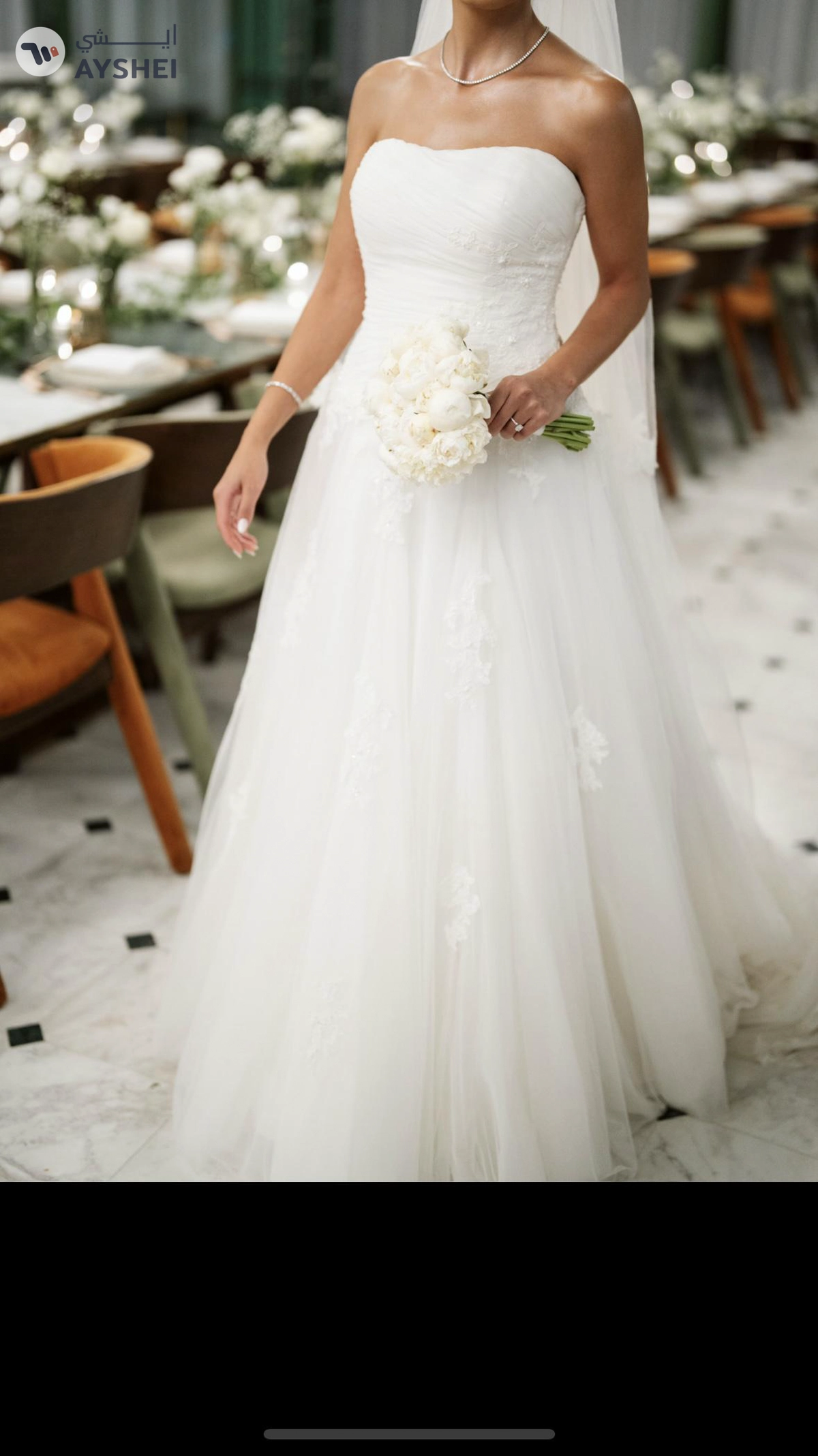 Elegant Wedding Dress + Matching Veil for Sale-3-3