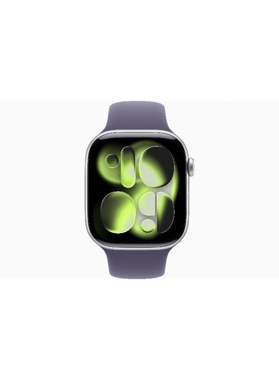 Apple Watch Series 11 GPS 46mm (International Version) Silver Aluminium Case With Purple Fog Sport Band - M/L-1