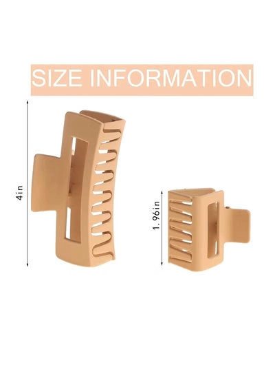 ORiTi 12 Pack Square Claw Clips Big and Small Neutral Rectangle Hair Non slip Matte Large for Women-1