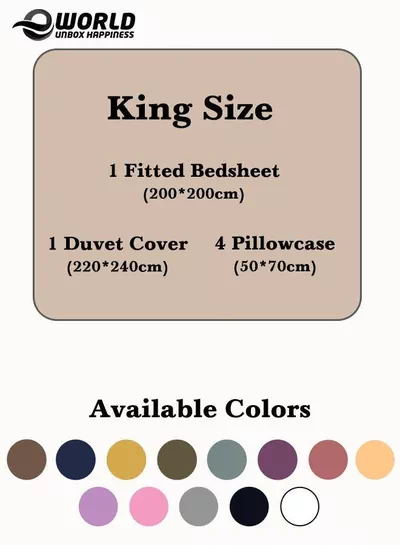 Premium Striped Duvet Set All Season – 6-Pieces Set Cream | King Size 220x240 cm | Ultra-Soft, Wrinkle-Resistant & Made in Dubai | Includes Duvet Cover, Fitted Sheet (200x200 cm) & 4 Pillowcases (50x70 cm)-2