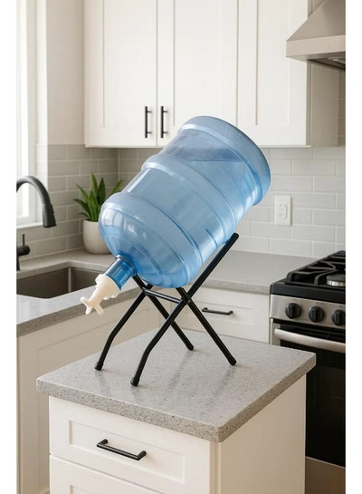 ALMUFARREJ Foldable Water Dispenser Bottle Stand Black 40x34cm-0
