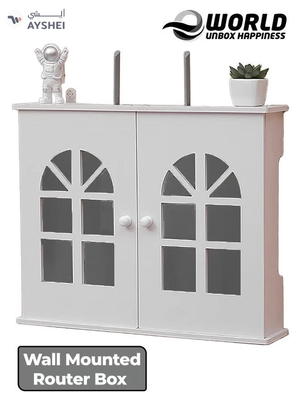 Eworld Stylish Wall-Mounted Router Rack for Wi-Fi Router
