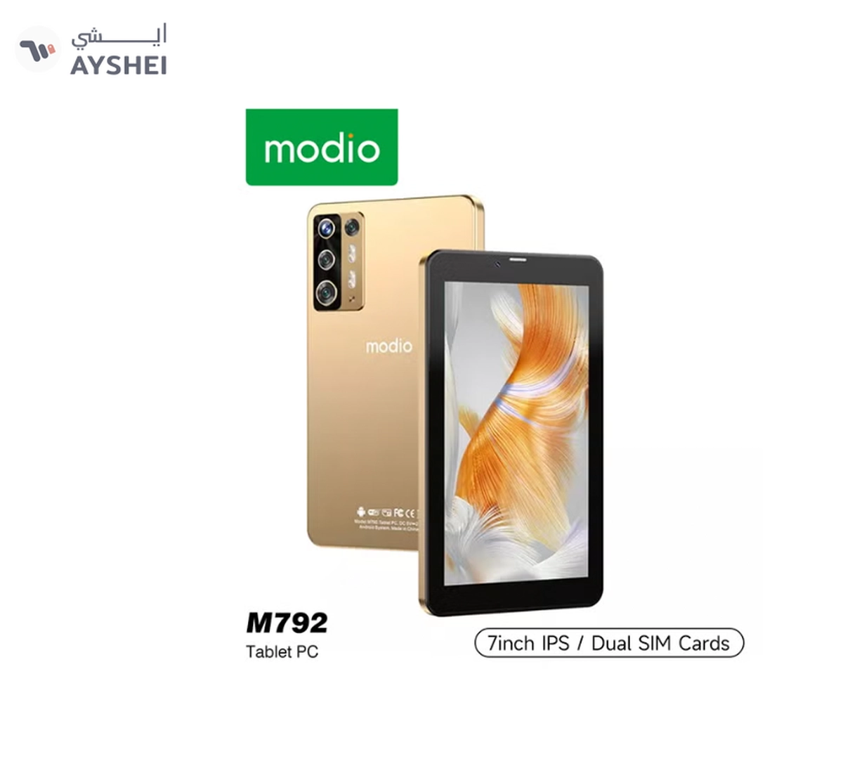 Modio M792 7 Inch High Definition Display 5G Tablet, 6Gb Ram 256Gb Gold-0-0
