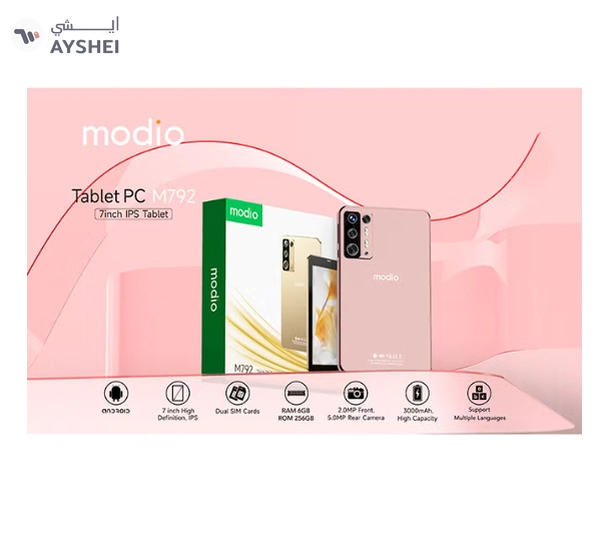 Modio M792 7 Inch High Definition Display 5G Tablet, 6Gb Ram 256Gb Gold