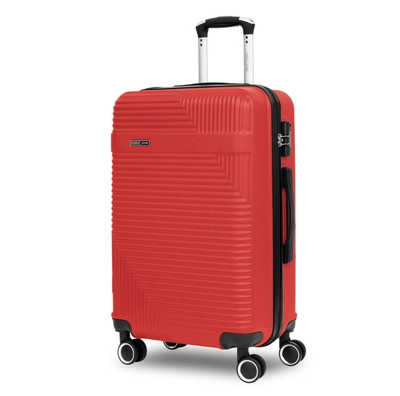 PARAJOHN ABS Material 3-Piece Hardsided Luggage Set | 4-Wheel Spinner Trolley | Small (10kg), Medium (20kg), Large (30kg)Red-4