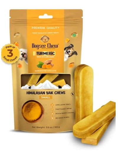 Dogsee Turmeric Small Bars: Long-Lasting Dental Chews for Small Dogs 100g-0