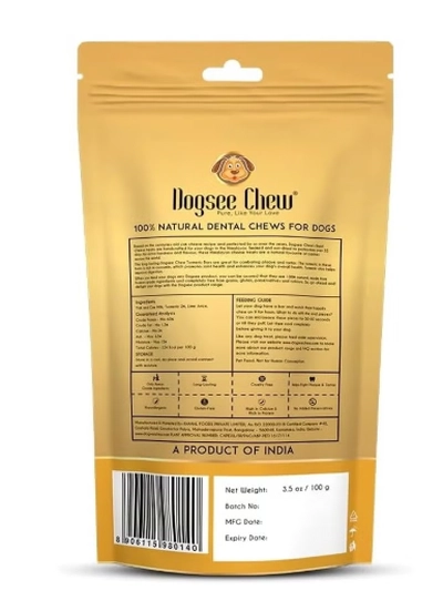 Dogsee Turmeric Small Bars: Long-Lasting Dental Chews for Small Dogs 100g-1