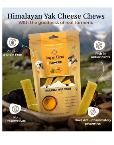 Dogsee Turmeric Small Bars: Long-Lasting Dental Chews for Small Dogs 100g-2