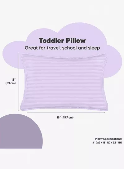 Toddler Baby Sleeping Pillows, Soft Cotton Blend Cover with Polyester Filling, Perfect for Home & Hotel Rooms, Pack of 2 in Elegant Lilac Color-1