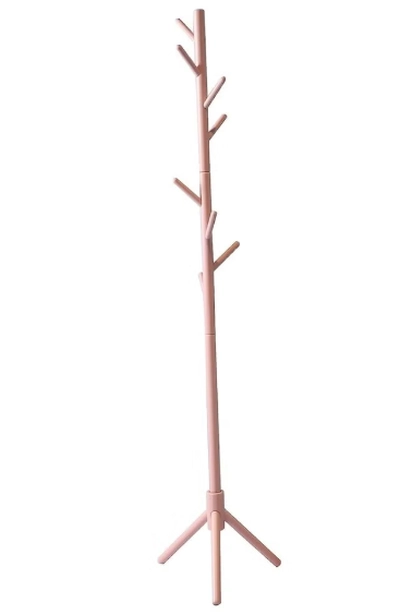 Daamudi Freestanding Living Room Coat Rack With 3 Wood Prong Legs Sections Hooks-0