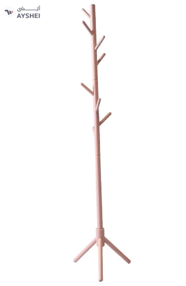 Daamudi Freestanding Living Room Coat Rack With 3 Wood Prong Legs Sections Hooks