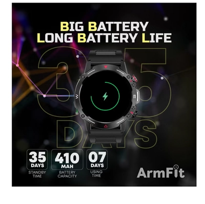 ARMFIT Hulk Smartwatch For Men, AMOLED Always On Display Bluetooth Calling Waterproof Fitness Watches Compatible With Android iOS Black-4