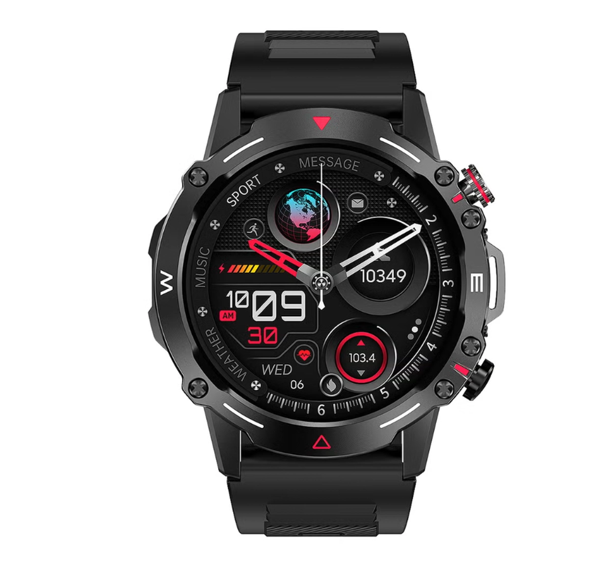 ARMFIT Hulk Smartwatch For Men, AMOLED Always On Display Bluetooth Calling Waterproof Fitness Watches Compatible With Android iOS Black-6-6