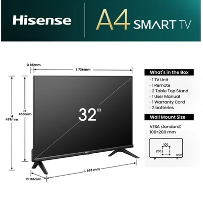 32 Inch HD Smart LED TV With 60Hz, High Contrast, Natural Color Enhancer-1
