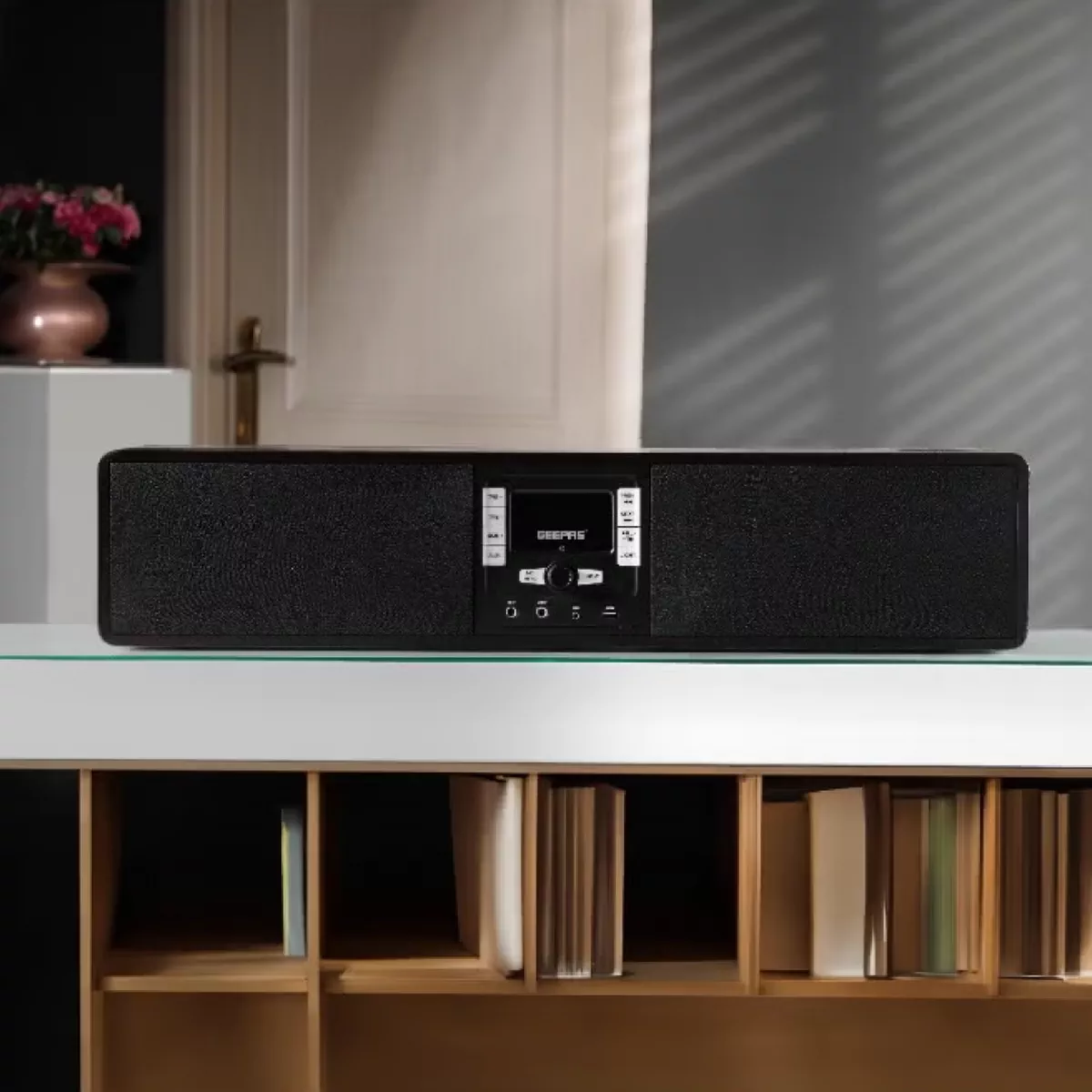 GEEPAS Wireless Sound Bar Speaker 200W Bluetooth, AUX IN, USB, Dual MIC Input and FM Radio-6-6