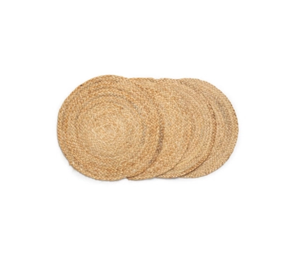 Raymond Natural Jute Placemats, Alhambra Round, Handwoven-1