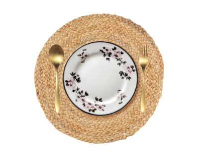 Raymond Natural Jute Placemats, Alhambra Round, Handwoven-3