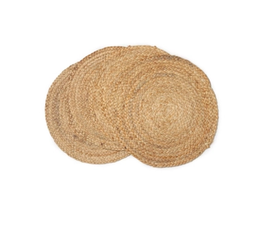 Raymond Natural Jute Placemats, Alhambra Round, Handwoven-4