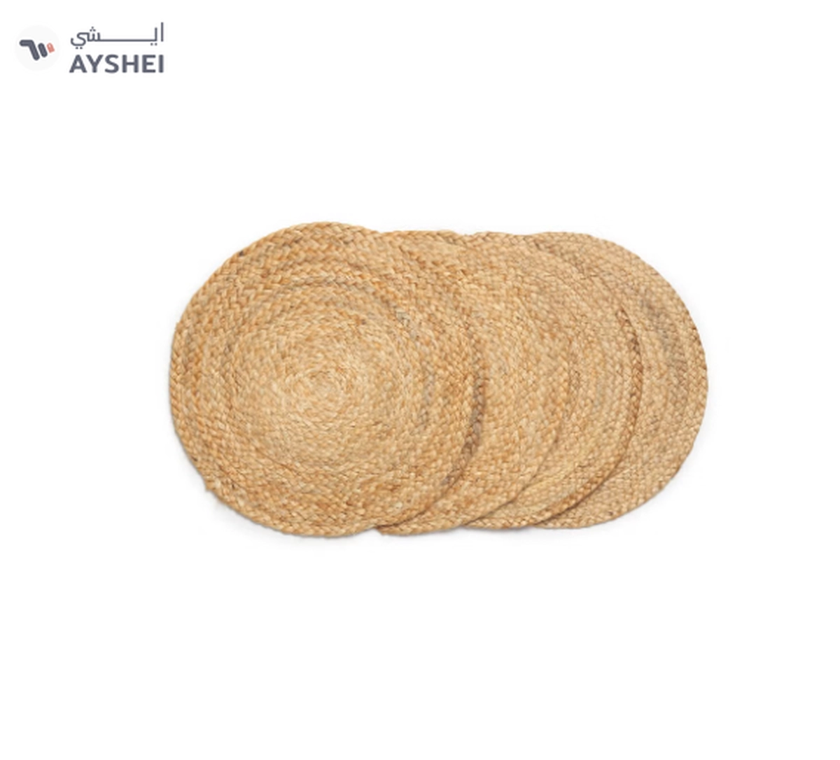 Raymond Natural Jute Placemats, Alhambra Round, Handwoven-1-1