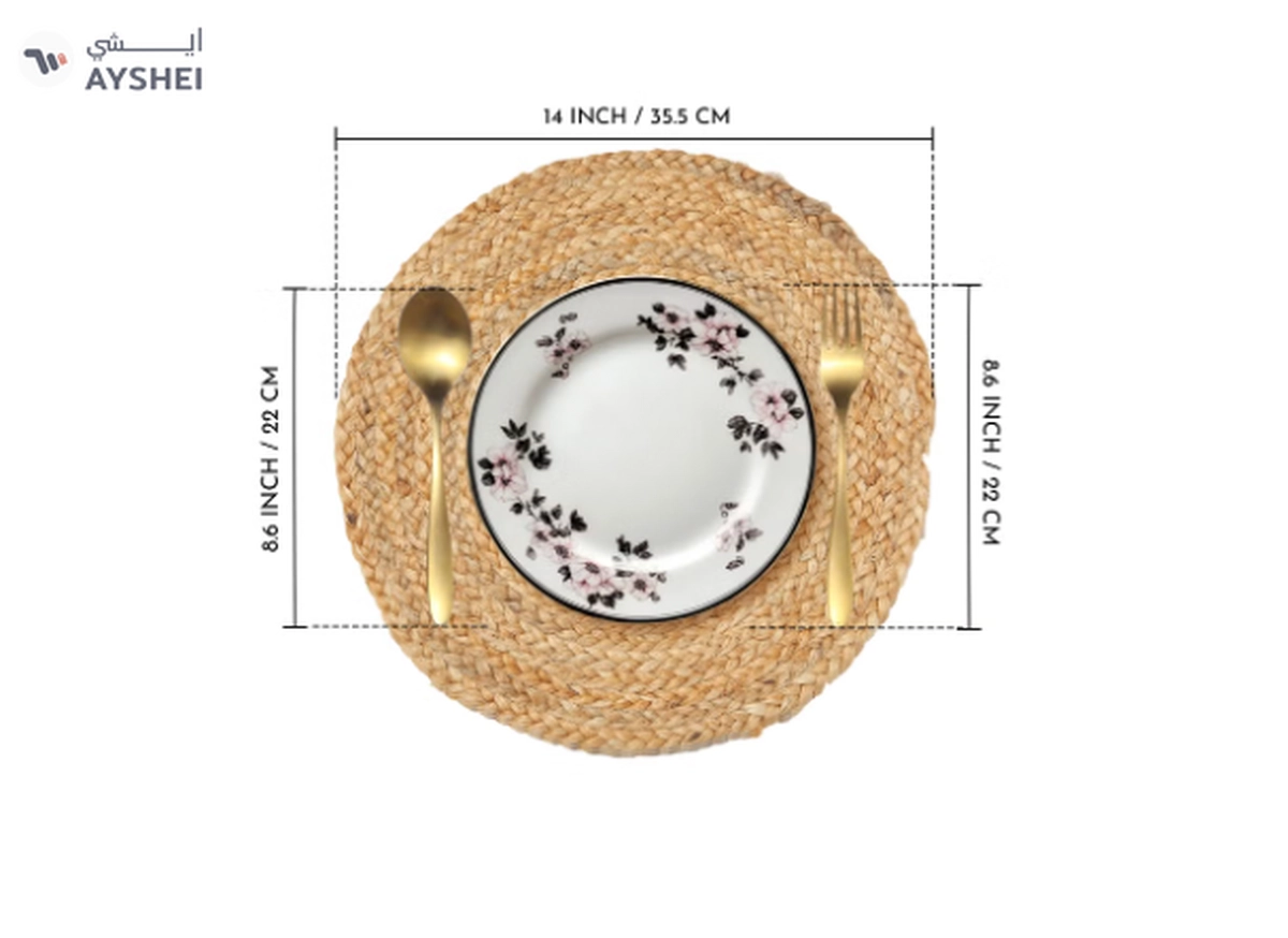 Raymond Natural Jute Placemats, Alhambra Round, Handwoven-2-2