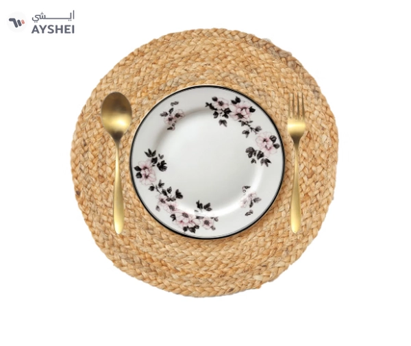 Raymond Natural Jute Placemats, Alhambra Round, Handwoven
