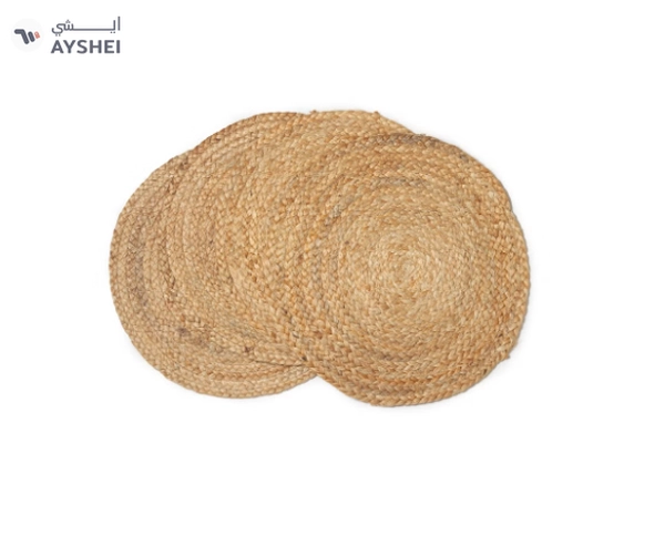 Raymond Natural Jute Placemats, Alhambra Round, Handwoven