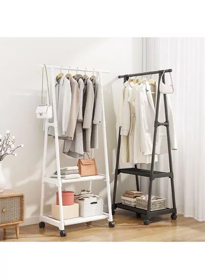 Triangle Garment Clothes Rack with Shelves – 55×42×160CM Freestanding Clothing Organizer and Storage Stand, Easy-to-Install Space-Saving Wardrobe System for Hanging Clothes, Folded Garments, Shoes, Bags, Blankets, and Accessories-0