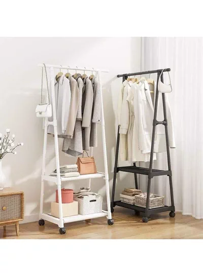 Triangle Garment Clothes Rack with Shelves – 55×42×160CM Freestanding Clothing Organizer and Storage Stand, Easy-to-Install Space-Saving Wardrobe System for Hanging Clothes, Folded Garments, Shoes, Bags, Blankets, and Accessories-3