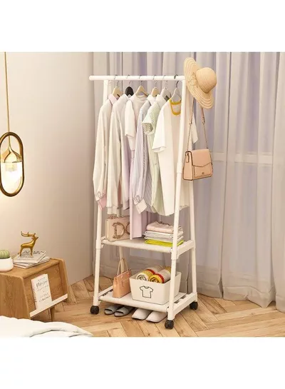 Triangle Garment Clothes Rack with Shelves – 55×42×160CM Freestanding Clothing Organizer and Storage Stand, Easy-to-Install Space-Saving Wardrobe System for Hanging Clothes, Folded Garments, Shoes, Bags, Blankets, and Accessories-4