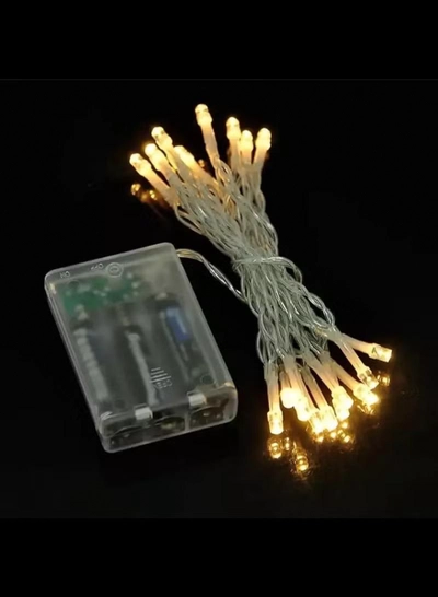 JIHAM Battery Operated Ramadan Light Curtain Light 50 LED 7 Meter Fairy Light Ramadan Decoration Light Warm White-2