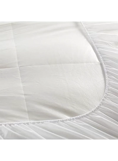 REGAL IN HOUSE Lux Mattress Topper 10 cm Microfiber Filing With Rubber Corner Edges Cotton White 200x180cm-2