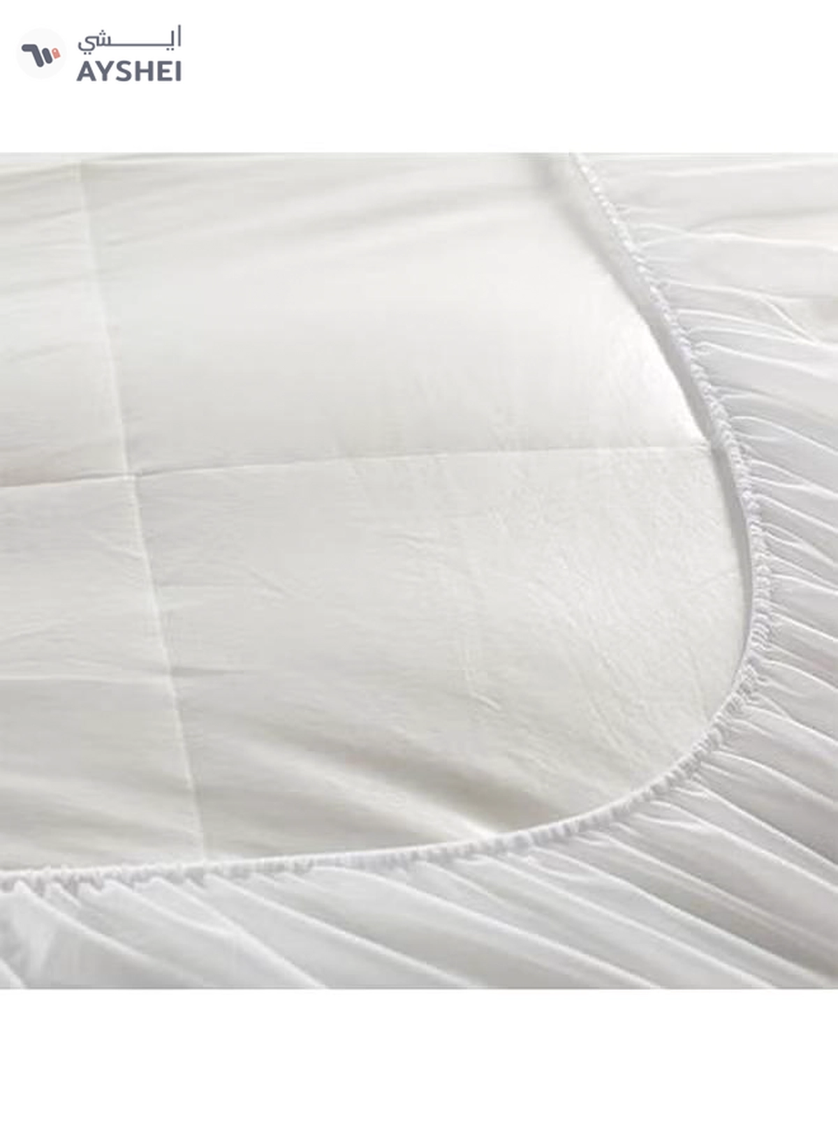 REGAL IN HOUSE Lux Mattress Topper 10 cm Microfiber Filing With Rubber Corner Edges Cotton White 200x180cm-2-2