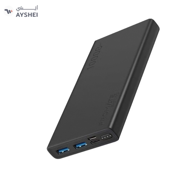 PROMATE 10000.0 mAh Compact Smart Charging Power Bank with Dual USB Output Black