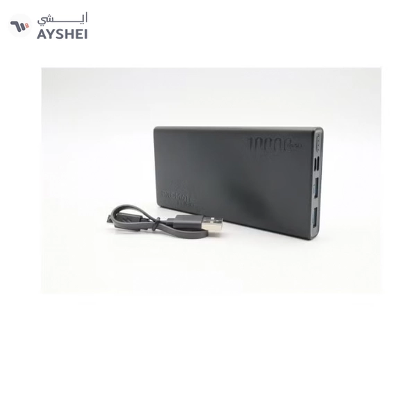 PROMATE 10000.0 mAh Compact Smart Charging Power Bank with Dual USB Output Black