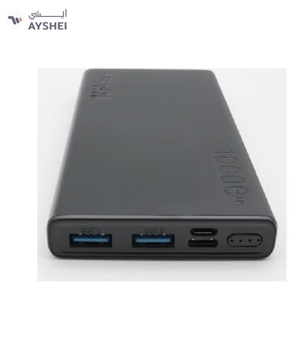 PROMATE 10000.0 mAh Compact Smart Charging Power Bank with Dual USB Output Black