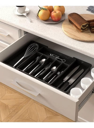 Eworld Large Capacity Expandable Silverware Drawer Organizer, BPA-Free Utensil Tray for Kitchen-8